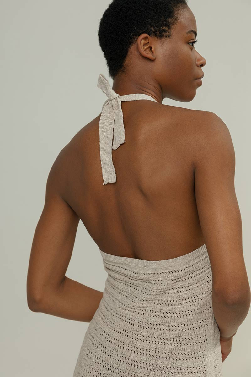 Abito Donna Cotone Rigenerato Mena Beige