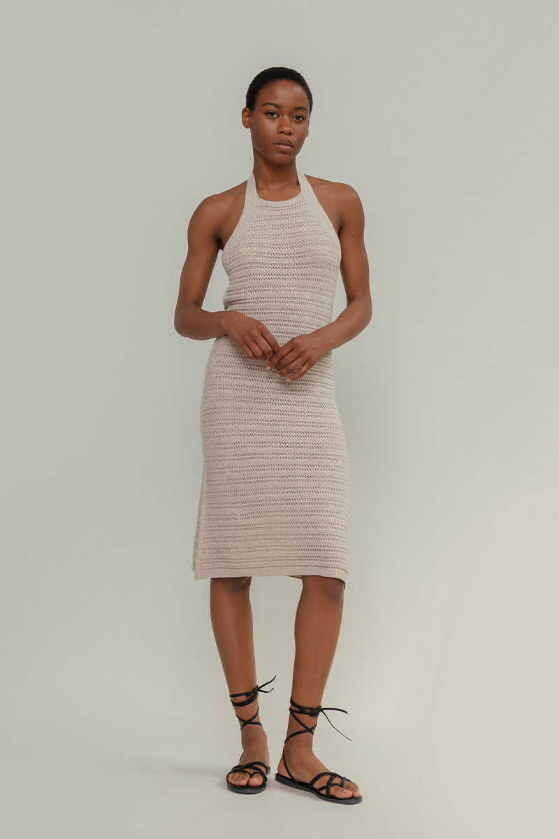 Abito Donna Cotone Rigenerato Mena Beige