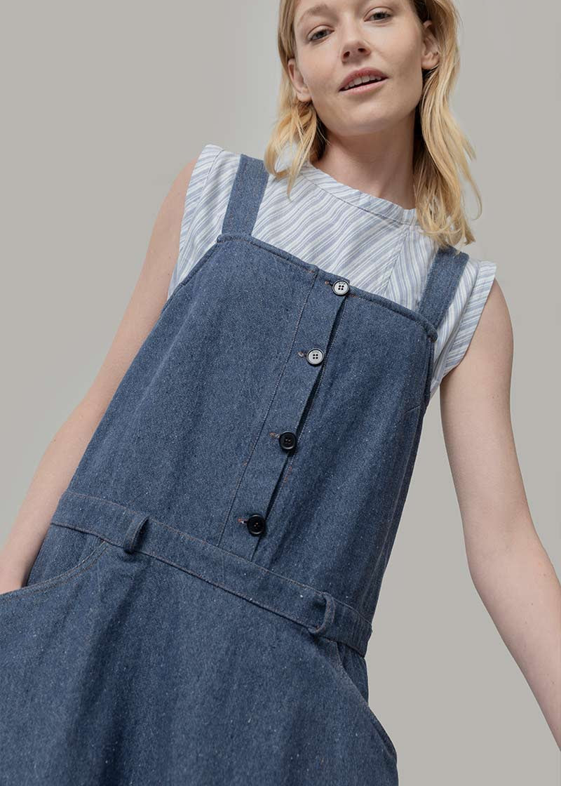 Abito Salopette Donna Jeans Deadstock Bruna - Rifò Lab Moda circolare made in Italy