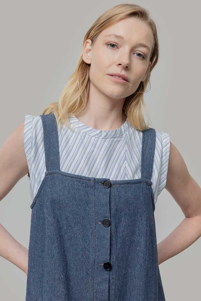 Abito Salopette Donna Jeans Deadstock Bruna - Rifò Lab Moda circolare made in Italy