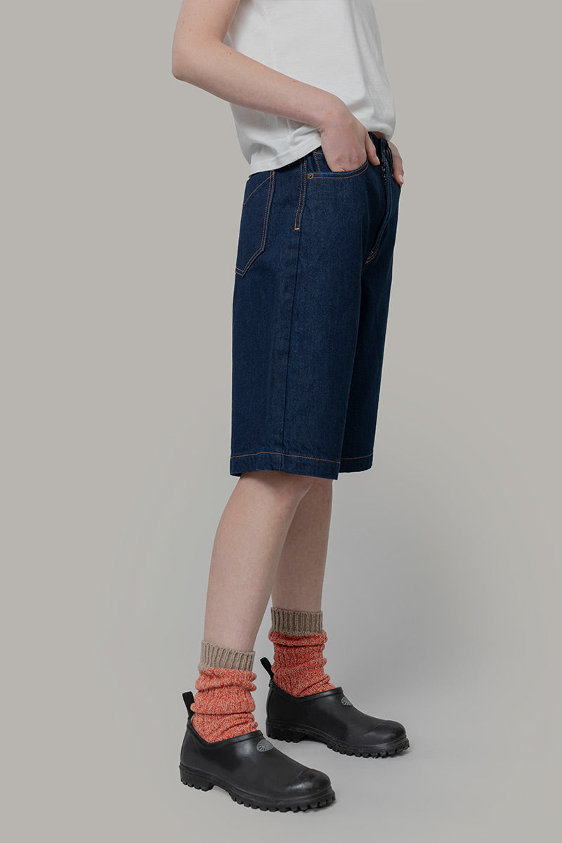 Jorts Donna Denim Rigenerato Lea Indigo Blu - Rifò Lab Moda circolare made in Italy