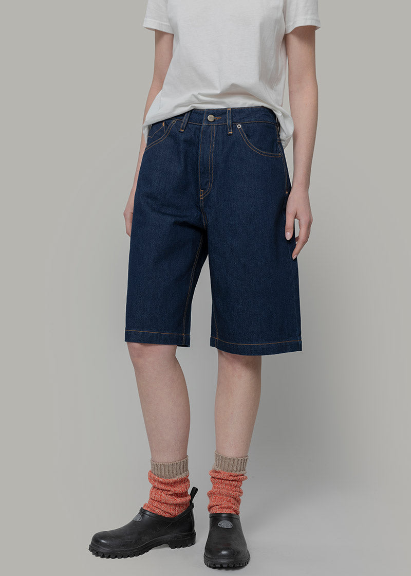 Jorts Donna Denim Rigenerato Lea Indigo Blu - Rifò Lab Moda circolare made in Italy