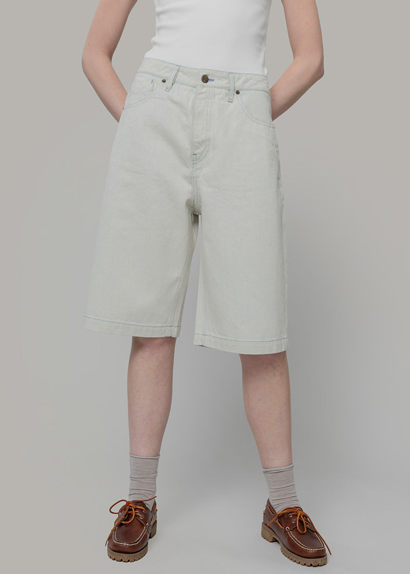 Jorts Donna Denim Rigenerato Lea Bianco Ecrù - Rifò Lab Moda circolare made in Italy