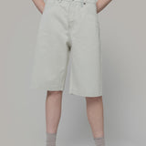 Jorts Donna Denim Rigenerato Lea Bianco Ecrù - Rifò Lab Moda circolare made in Italy
