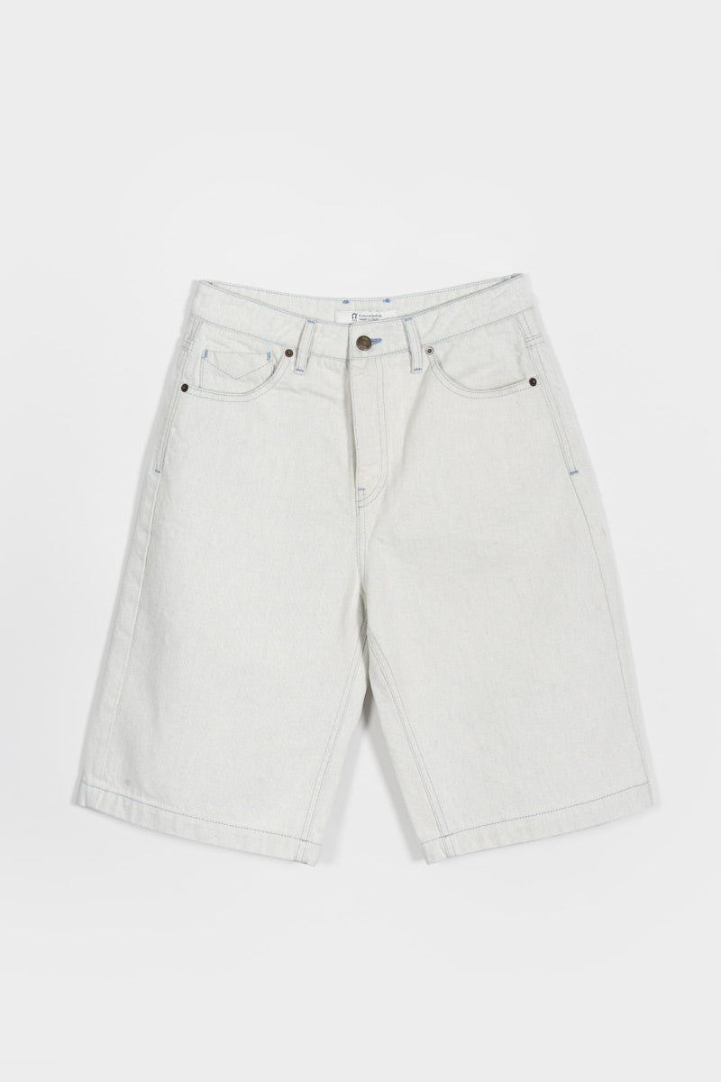 Jorts Donna Denim Rigenerato Lea Bianco Ecrù - Rifò Lab Moda circolare made in Italy