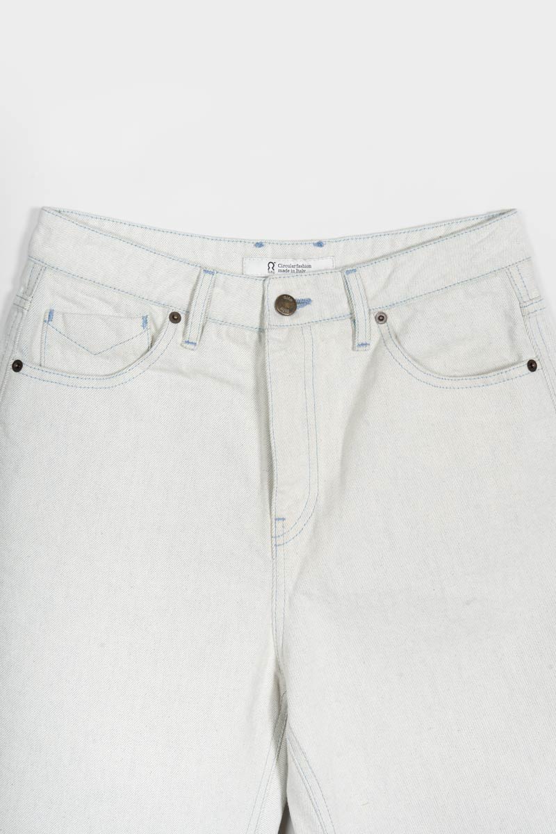 Jorts Donna Denim Rigenerato Lea Bianco Ecrù - Rifò Lab Moda circolare made in Italy