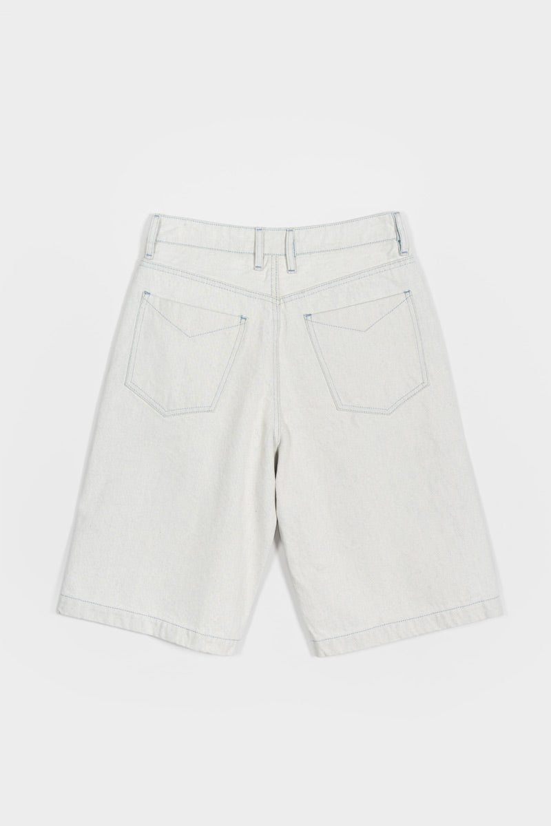 Jorts Donna Denim Rigenerato Lea Bianco Ecrù - Rifò Lab Moda circolare made in Italy