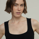 Body Donna Cotone Rigenerato Iolanda Nero - Rifò Lab Moda circolare made in Italy