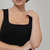 Body Donna Cotone Rigenerato Iolanda Nero - Rifò Lab Moda circolare made in Italy
