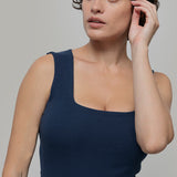 Body Donna Cotone Rigenerato Iolanda Blu - Rifò Lab Moda circolare made in Italy