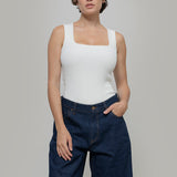 Body Donna Cotone Rigenerato Iolanda Bianco - Rifò Lab Moda circolare made in Italy