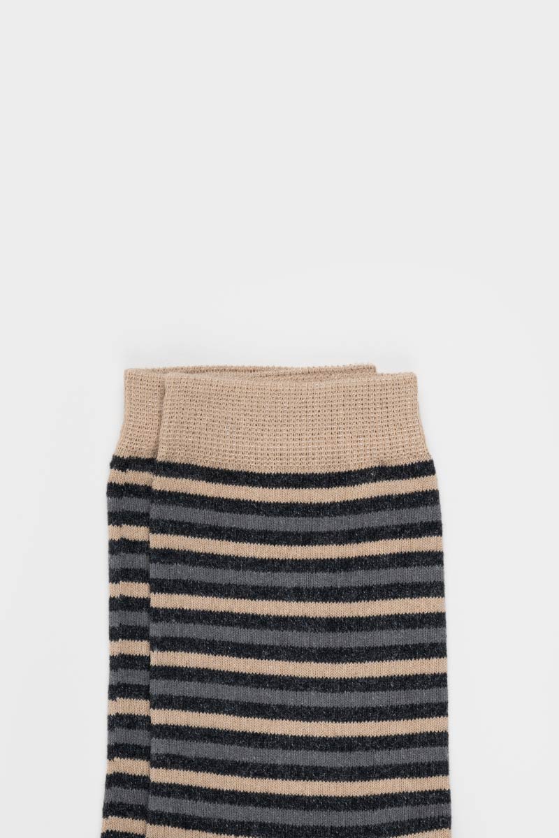 Calzini cotone rigenerato Nello Righe Beige