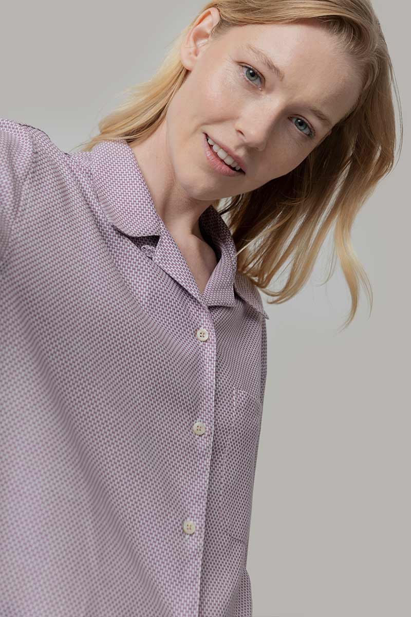 Camicia Bowling Inghirami Marta Violetto - Rifò Lab Moda circolare made in Italy