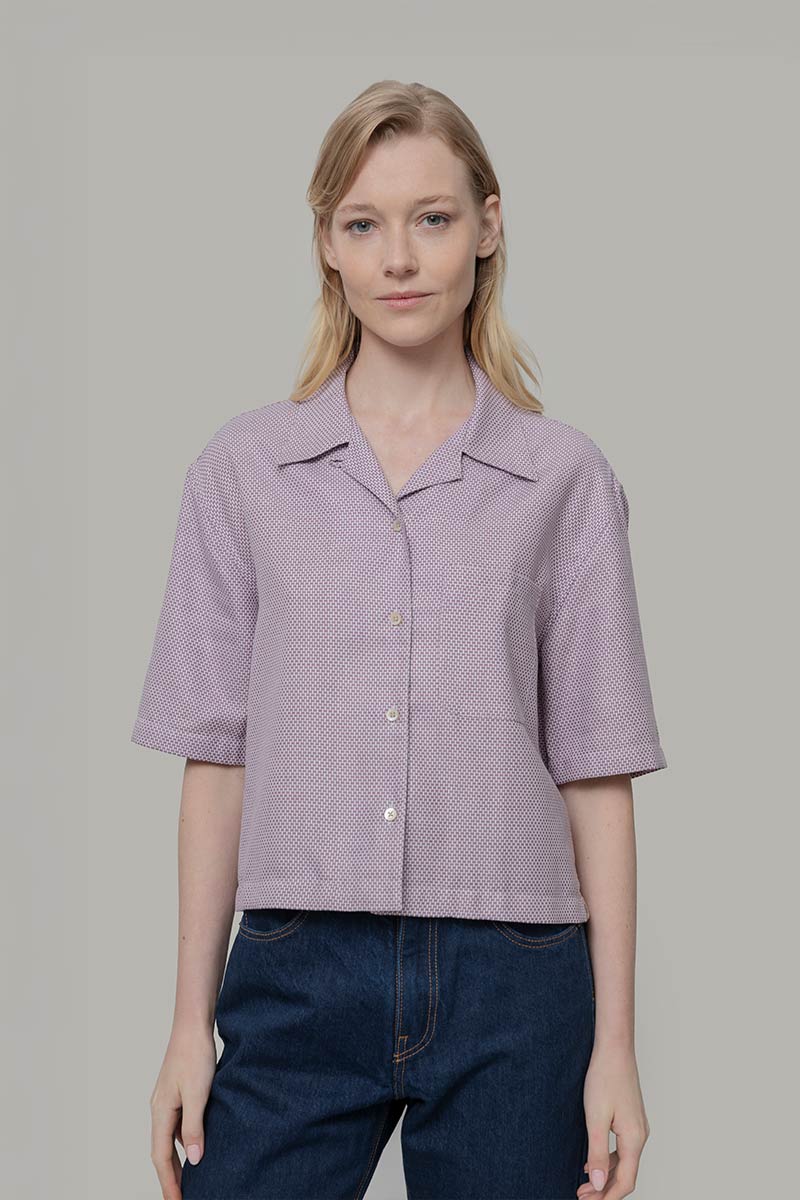 Camicia Bowling Inghirami Marta Violetto - Rifò Lab Moda circolare made in Italy
