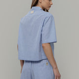 Camicia Bowling Inghirami Marta Azzurro - Rifò Lab Moda circolare made in Italy