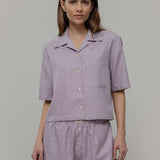 Camicia Bowling Inghirami Marta Violetto - Rifò Lab Moda circolare made in Italy