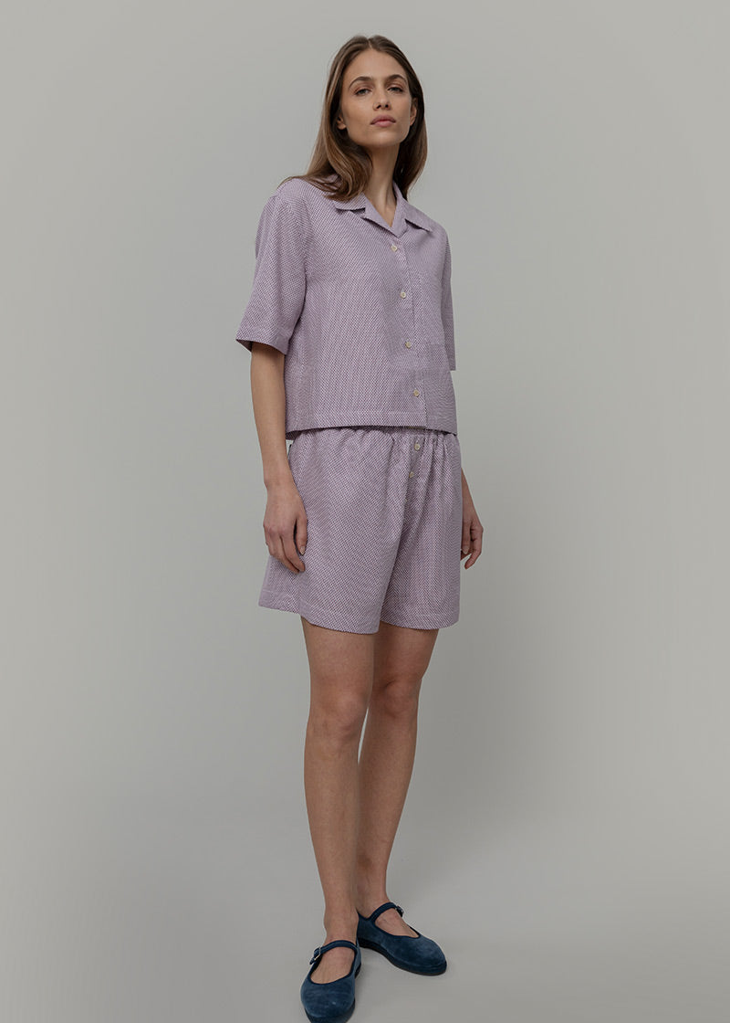 Camicia Bowling Inghirami Marta Violetto - Rifò Lab Moda circolare made in Italy