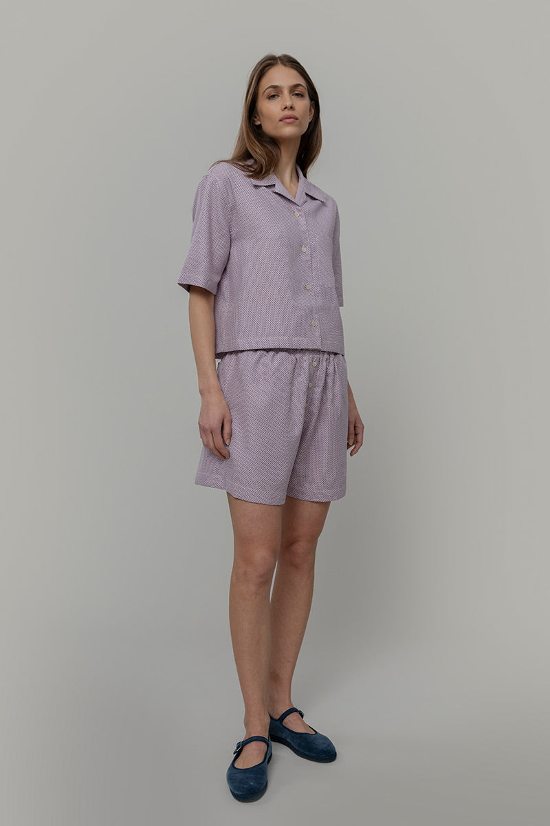 Camicia Bowling Inghirami Marta Violetto - Rifò Lab Moda circolare made in Italy