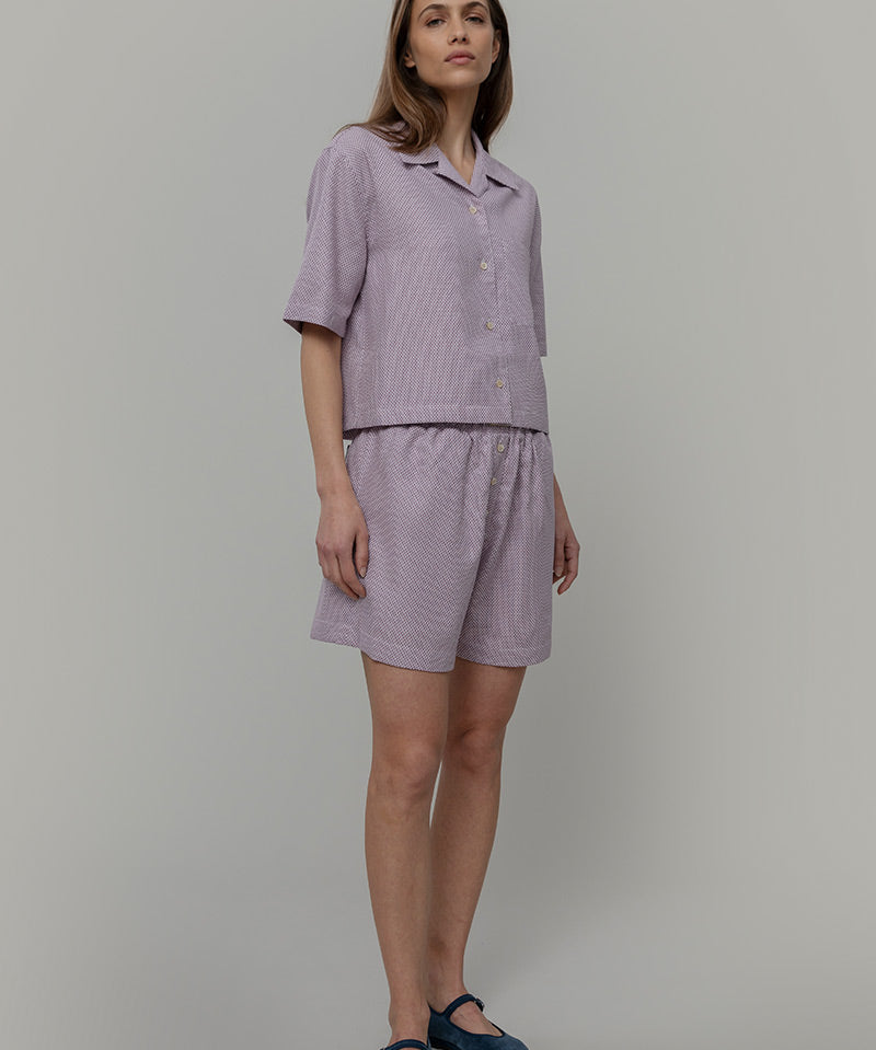 Camicia Bowling Inghirami Marta Violetto - Rifò Lab Moda circolare made in Italy