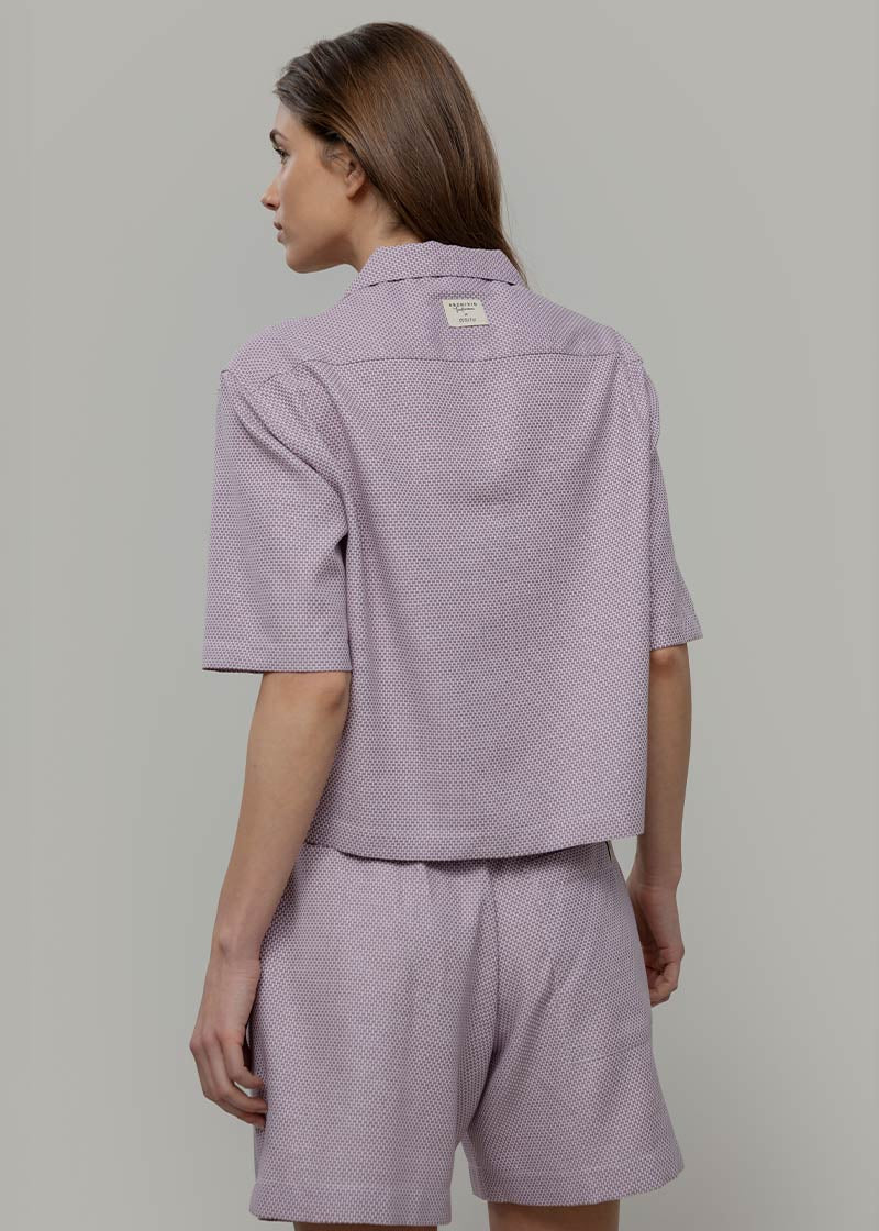 Camicia Bowling Inghirami Marta Violetto - Rifò Lab Moda circolare made in Italy