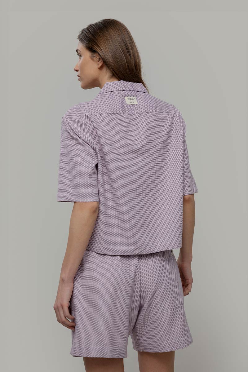 Camicia Bowling Inghirami Marta Violetto - Rifò Lab Moda circolare made in Italy