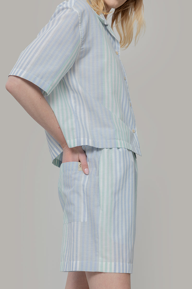 Pantaloncini Inghirami Allegra Acquamarina - Rifò Lab Moda circolare made in Italy