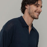 Camicia Uomo Lino Rigenerato Marco Blu