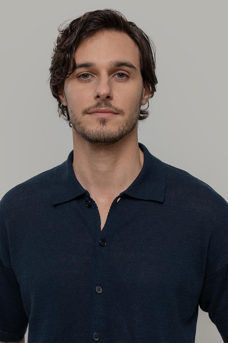 Camicia Uomo Lino Rigenerato Marco Blu