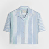 Camicia-Bowling-Inghirami-Marta-acquamarina - Rifò Lab Moda circolare made in Italy
