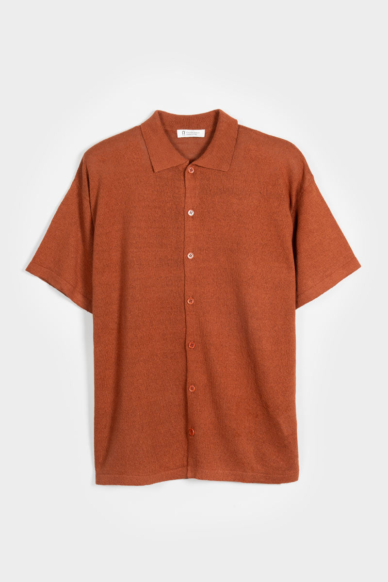 Camicia Uomo Lino Rigenerato Marco Marrone Rame
