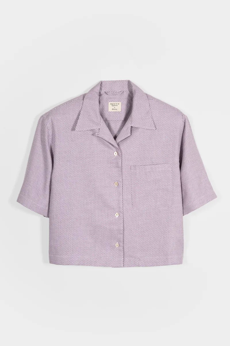 Camicia Bowling Inghirami Marta Violetto - Rifò Lab Moda circolare made in Italy