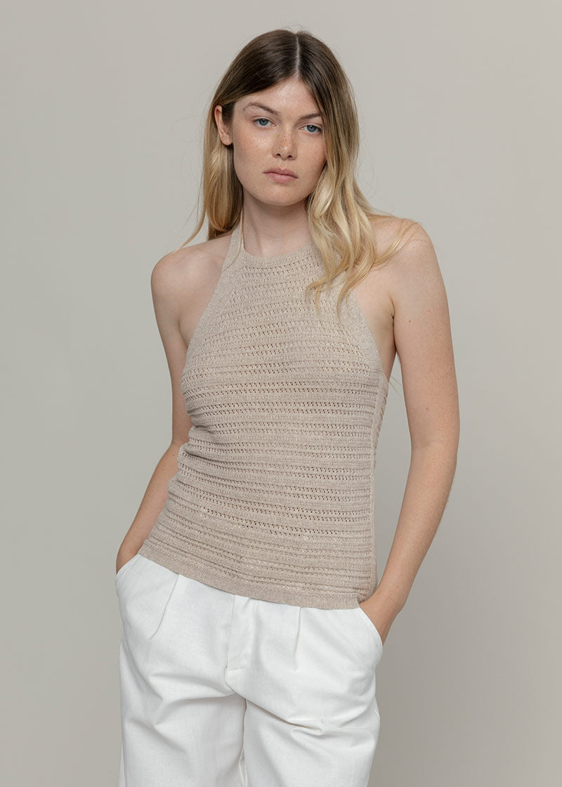 Canotta Donna Cotone Rigenerato Nilla Beige
