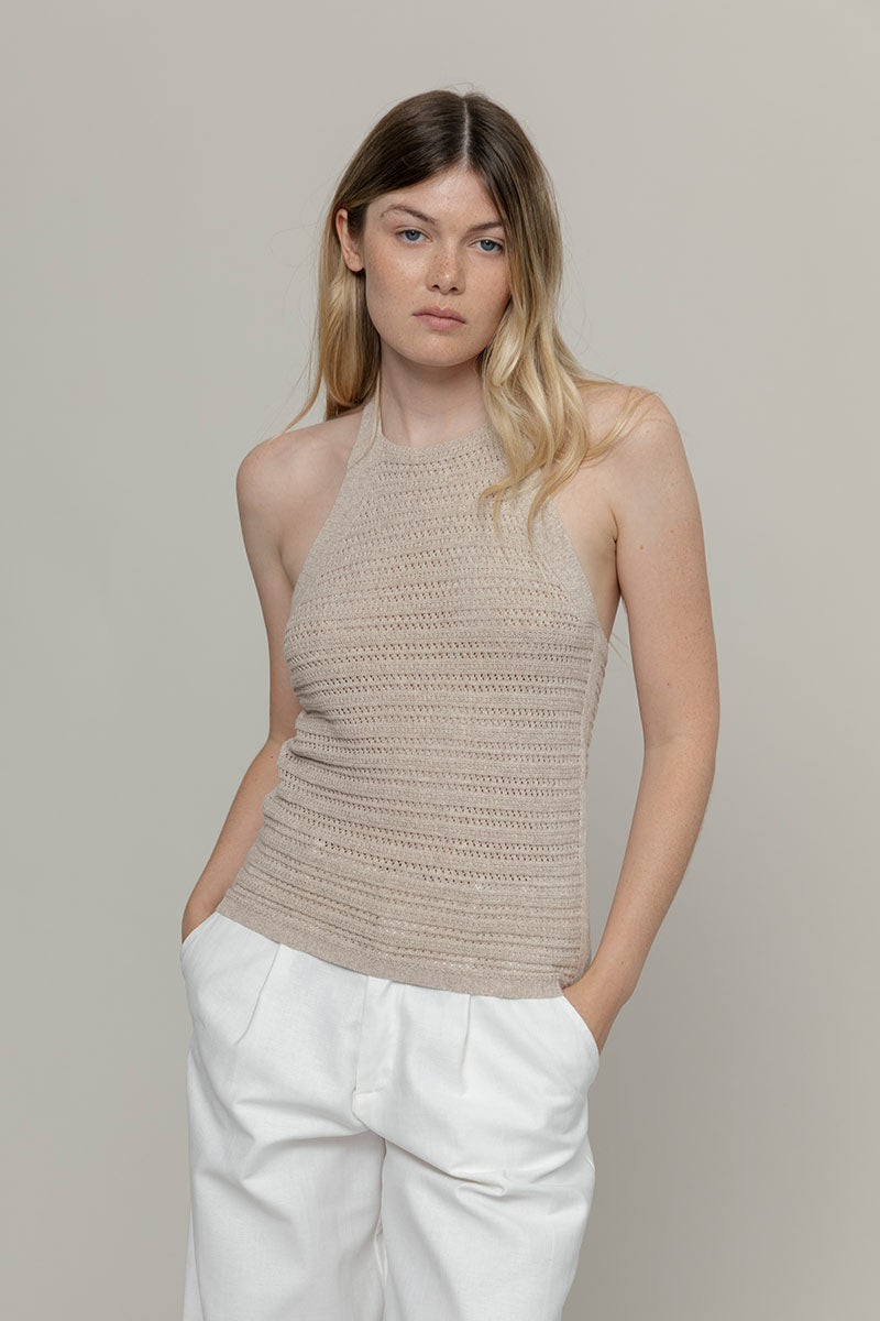 Canotta Donna Cotone Rigenerato Nilla Beige
