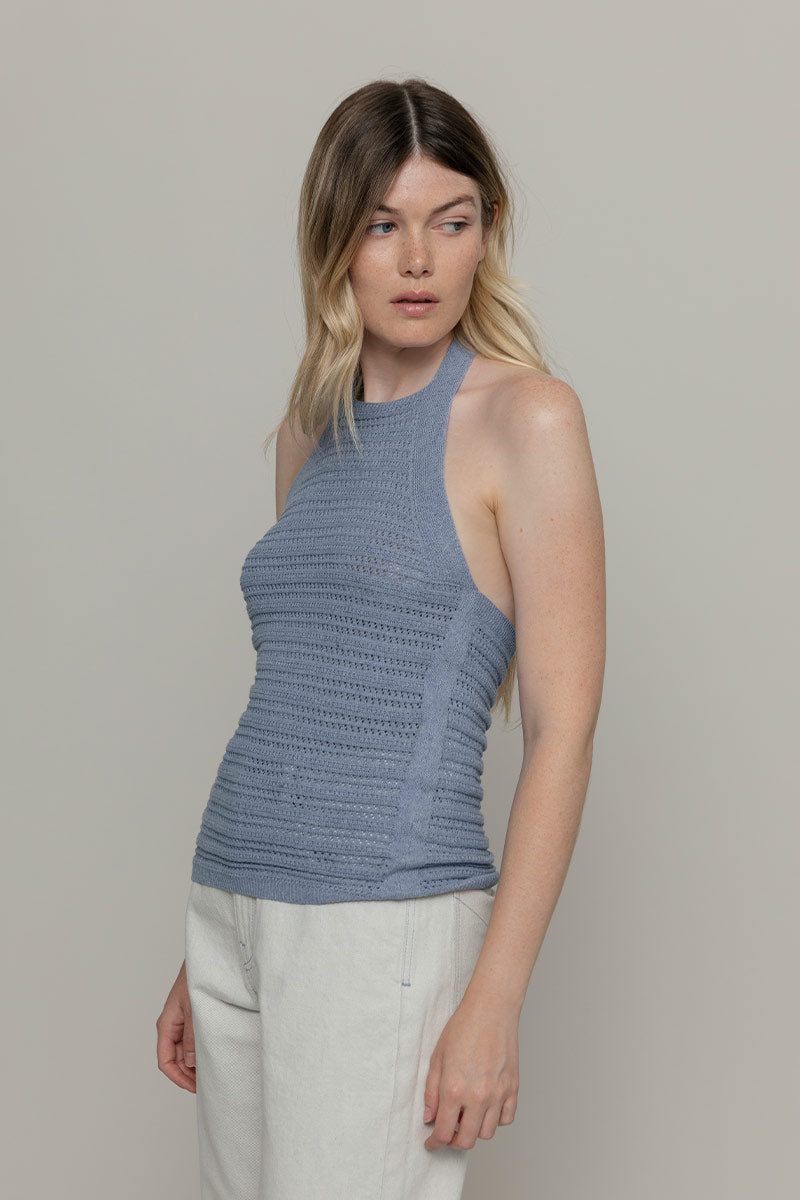 Canotta Donna Cotone Rigenerato Nilla Blu