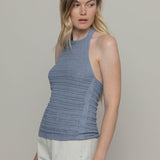 Canotta Donna Cotone Rigenerato Nilla Blu