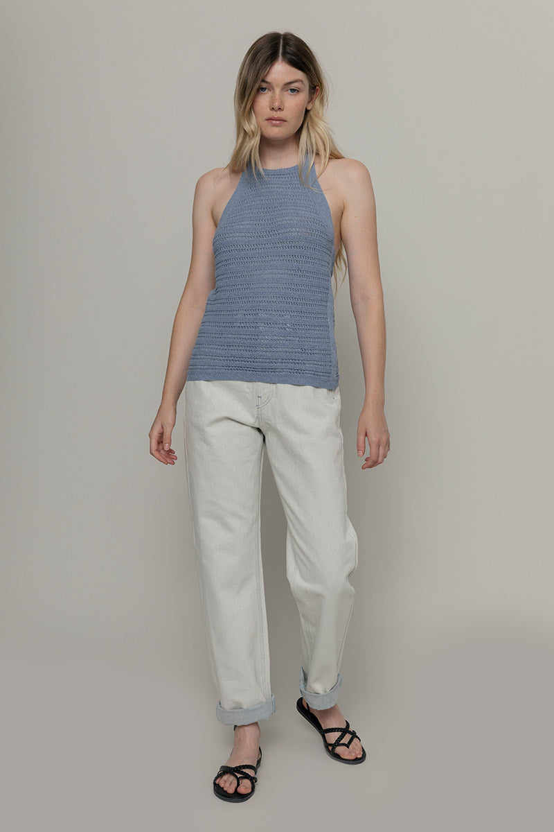 Canotta Donna Cotone Rigenerato Nilla Blu