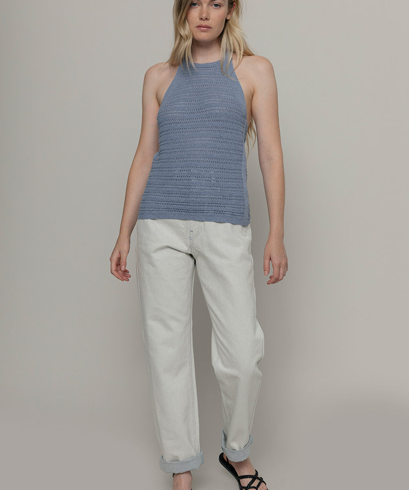 Canotta Donna Cotone Rigenerato Nilla Blu