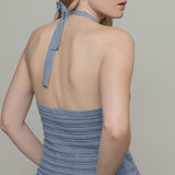 Canotta Donna Cotone Rigenerato Nilla Blu