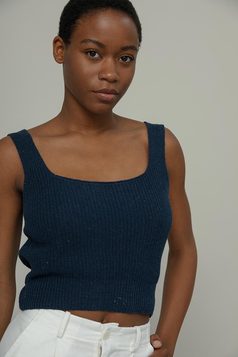 Canotta Donna Denim Rigenerato Allie Blu Baltico