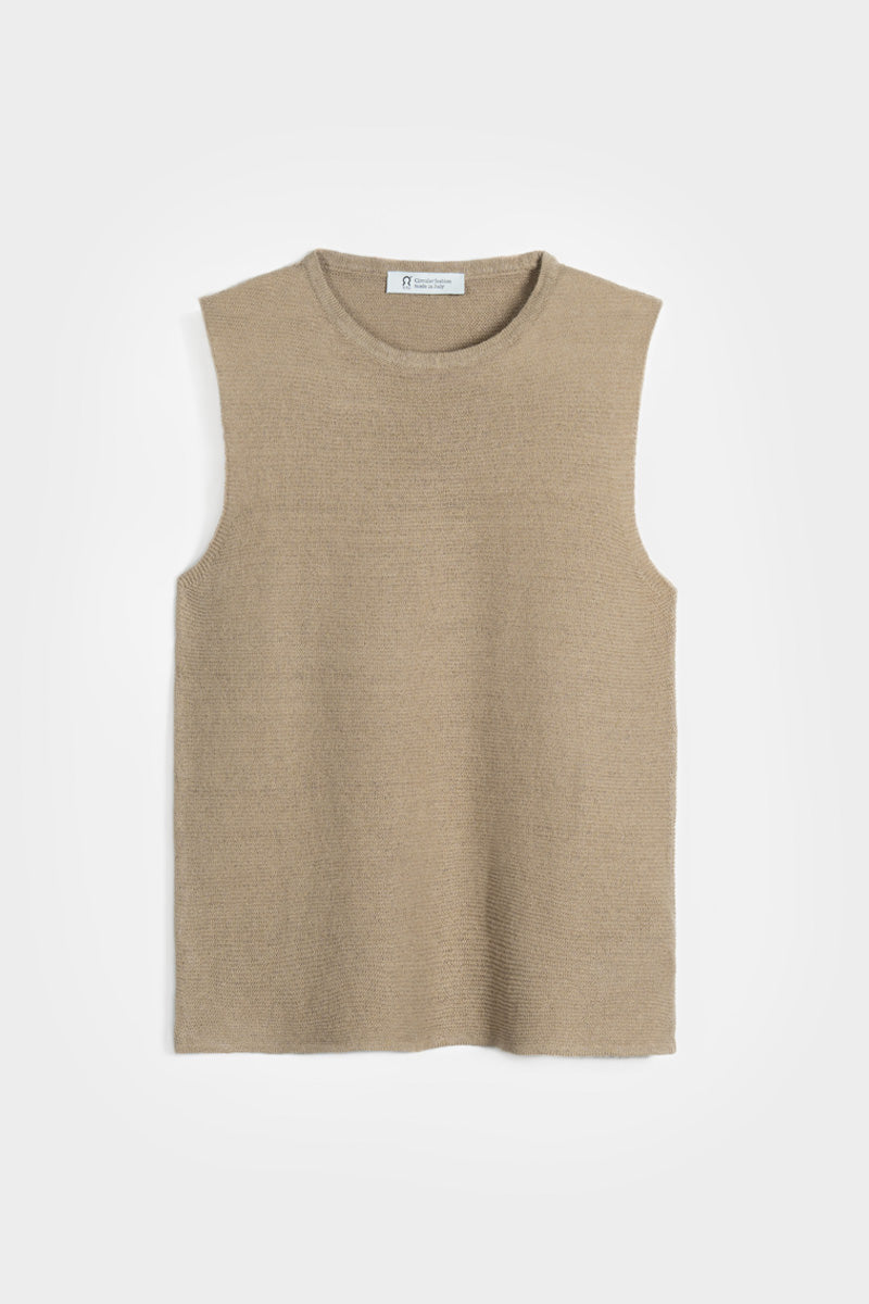 Gilet Donna Lino Riciclato Alma Beige
