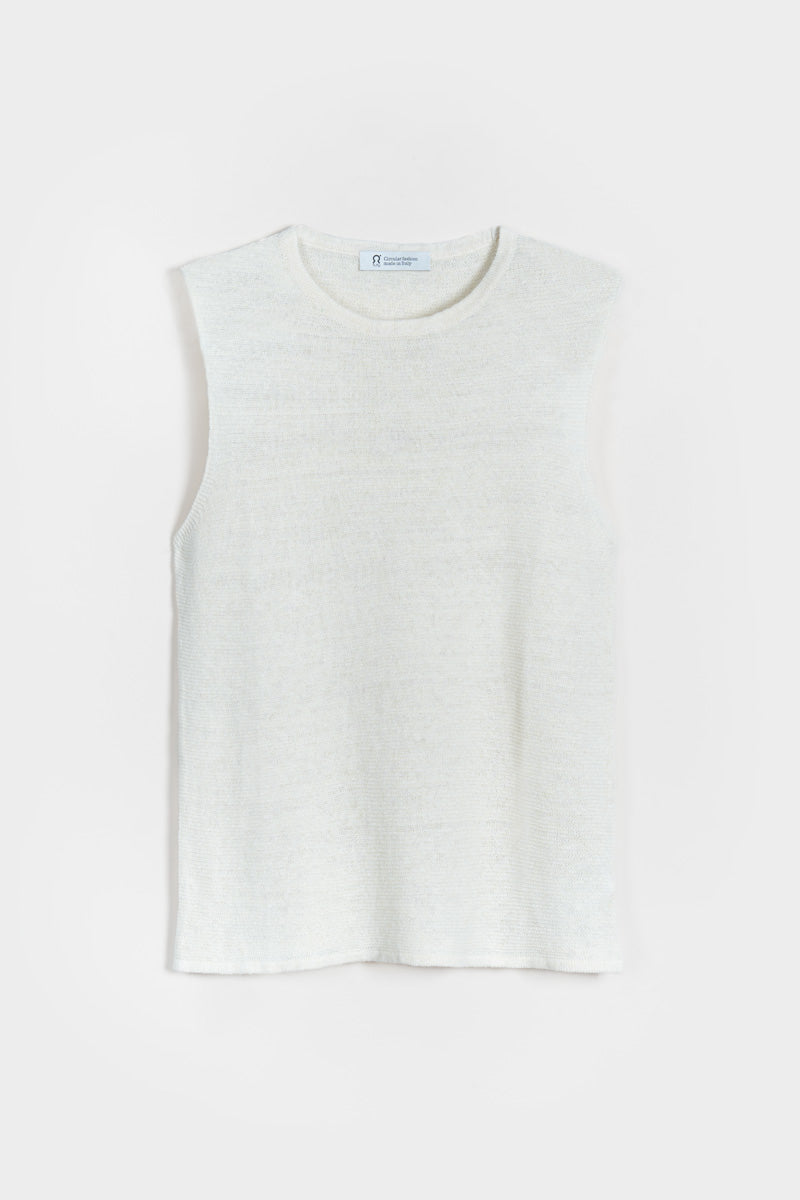 Gilet Donna Lino Riciclato Alma Bianco
