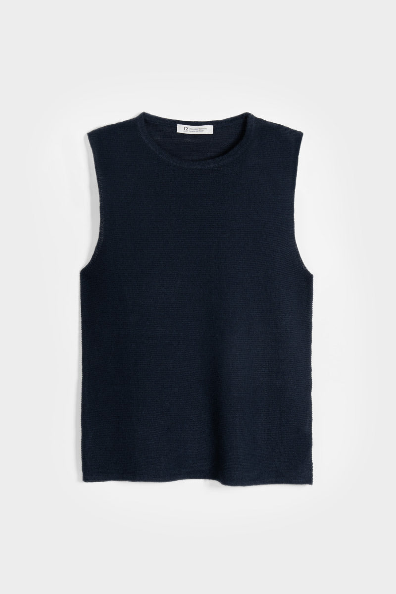 Gilet Donna Lino Riciclato Alma Blu