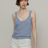 Canotta Donna Cotone Rigenerato Maila Blu Azzurro