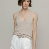 Canotta Donna Cotone Rigenerato Maila Beige