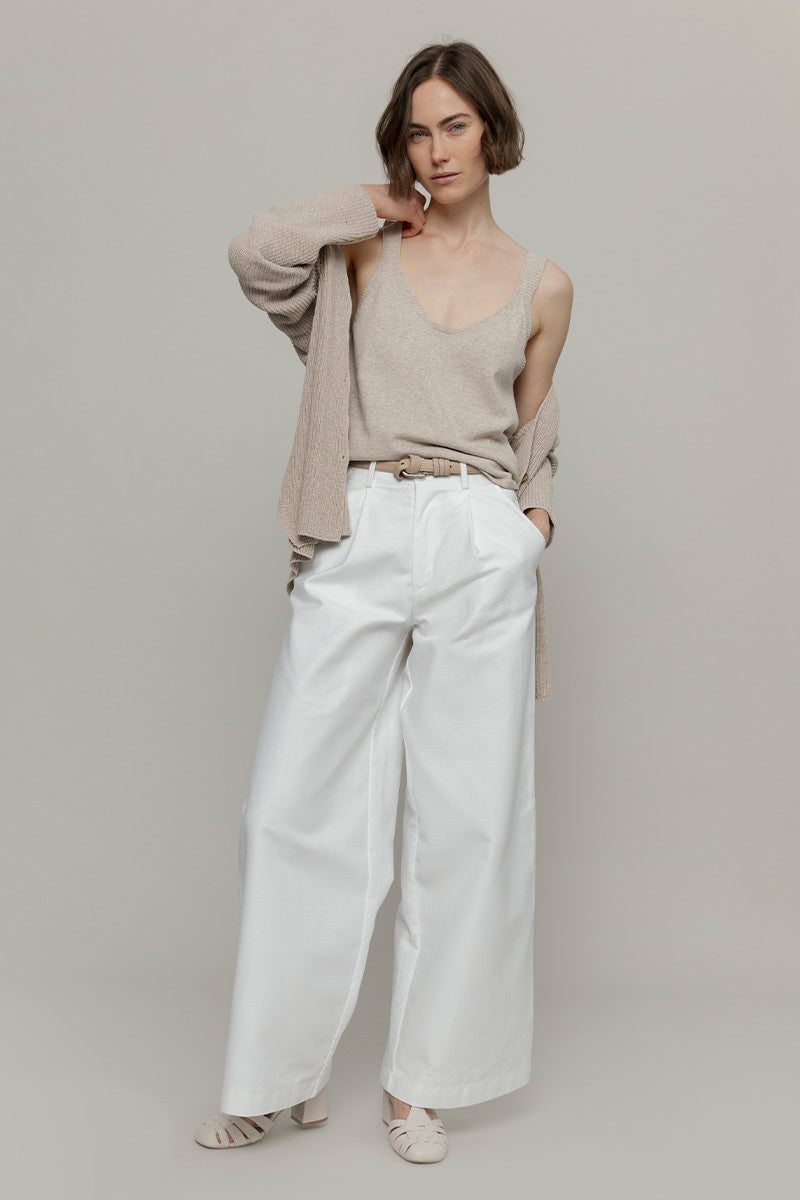 Canotta Donna Cotone Rigenerato Maila Beige