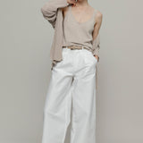 Canotta Donna Cotone Rigenerato Maila Beige