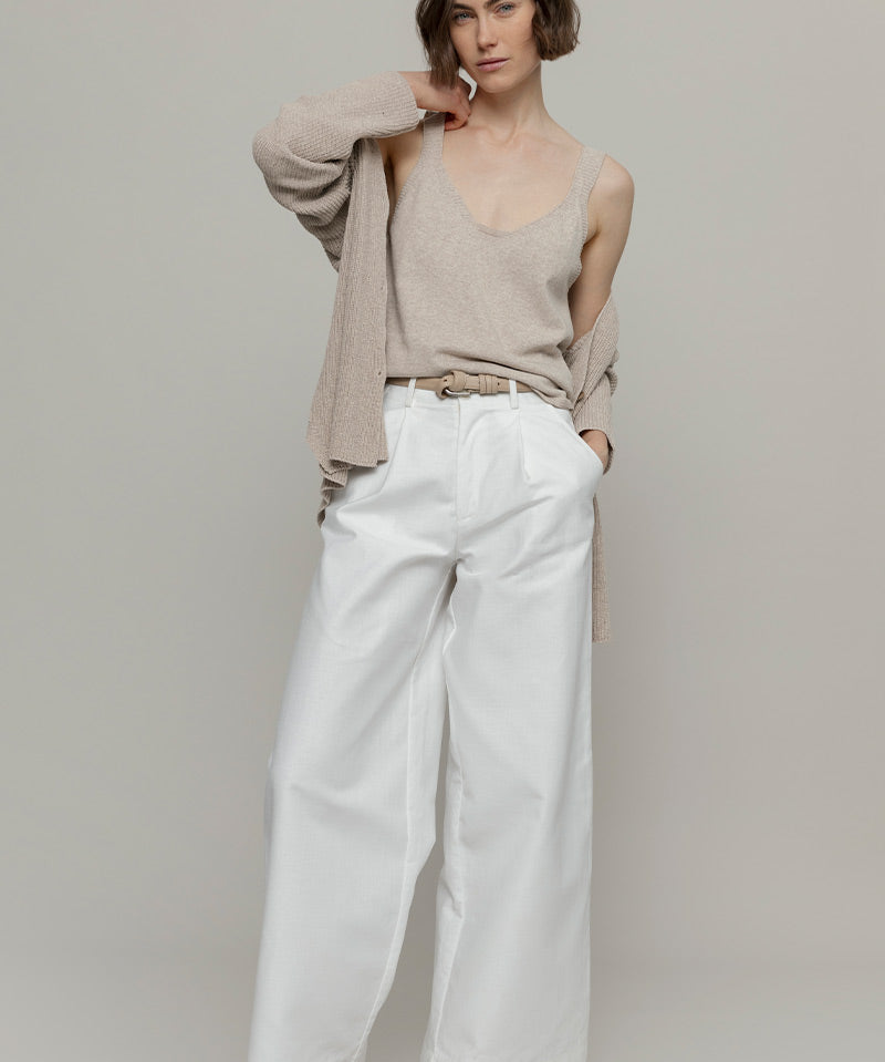 Canotta Donna Cotone Rigenerato Maila Beige