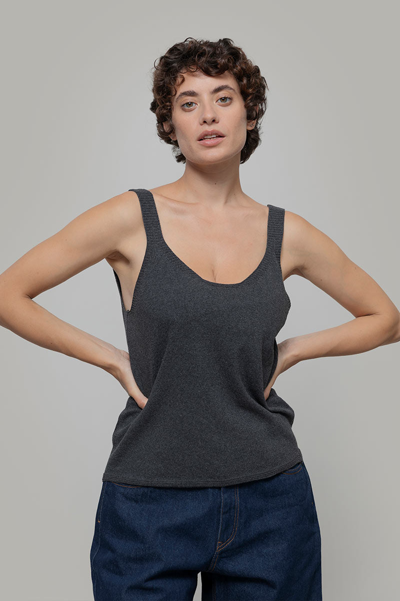 Under Armour Heatgear Fitted: Canotta Compressione Da Donna In Grigio E Nero (Poliestere/Elastan)
