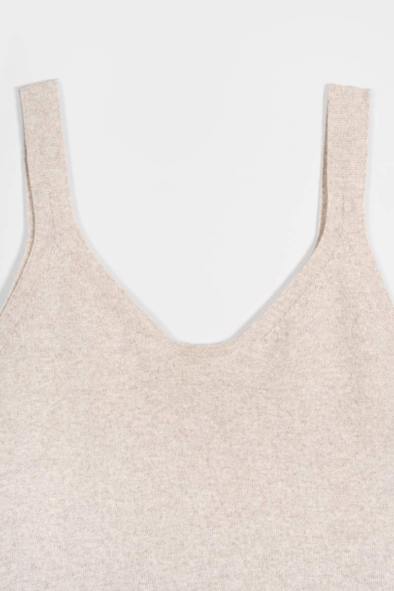 Canotta Donna Cotone Rigenerato Maila Beige