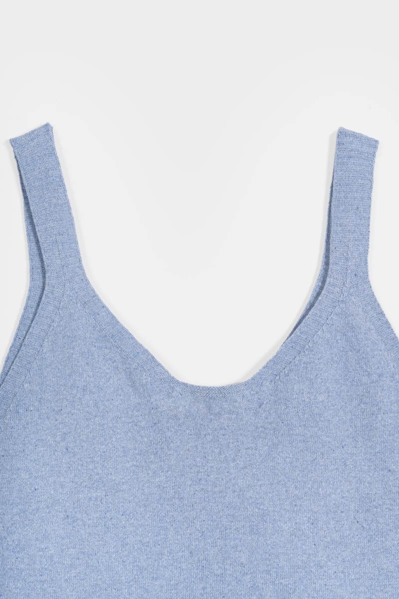 Canotta Donna Cotone Rigenerato Maila Blu Azzurro